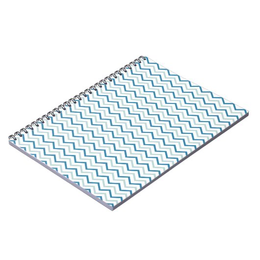 Aqua Blue Zickzack Pattern Notizblock (Linke Seite)