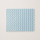 Aqua Blue Zickzack Pattern Puzzle (Horizontal)