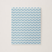 Aqua Blue Zickzack Pattern Puzzle (Vertikal)