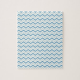 Aqua Blue Zickzack Pattern Puzzle