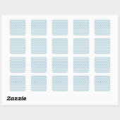 Aqua Blue Zickzack Pattern Quadratischer Aufkleber (Blatt)