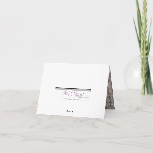 Aqua Blue Zickzack & Wood Rustic Danke Karten (Rückseite)