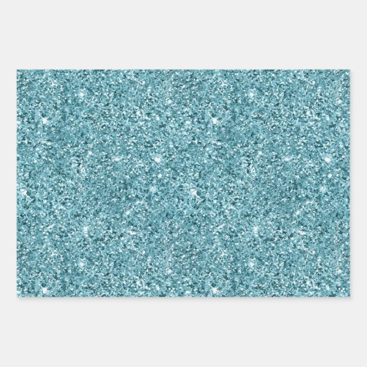 Aqua Blue Zig Zag und Leopard Geschenkpapier Set (Vorderseite 3)