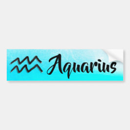 Aqua Blue Zodiac Sign Aquarius Horoscope Autoaufkleber