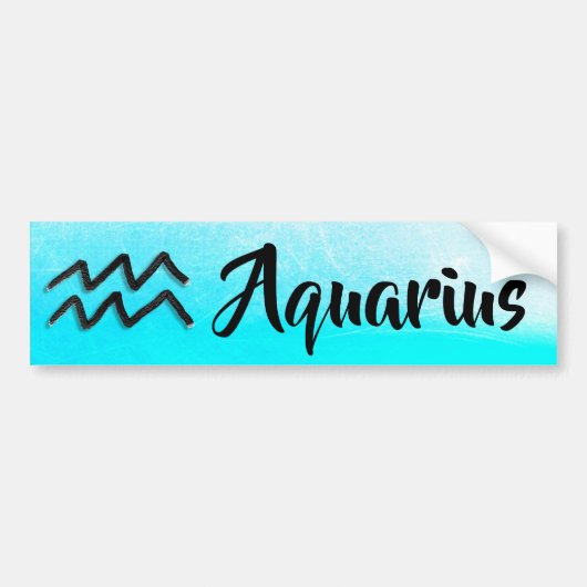Aqua Blue Zodiac Sign Aquarius Horoscope Autoaufkleber (Vorne)