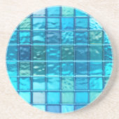 Aqua Blues Translucent Tiled-Look Getränkeuntersetzer (Vorne)