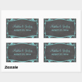 Aqua Blüh Chalkboard Wedding Stickers (Blatt)