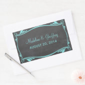 Aqua Blüh Chalkboard Wedding Stickers (Umschlag)