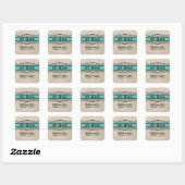 Aqua Blühe Border Save the Date Stickers (Blatt)