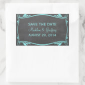 Aqua Blühe Chalkboard Save the Date Stickers (Tasche)