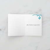 Aqua blüht mit Herz Danke (Innenseite)