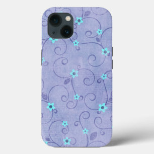 Aqua-Blume auf Lila Case-Mate iPhone Hülle