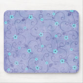 Aqua-Blume auf Lila Mousepad (Vorne)