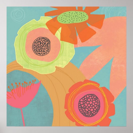 Aqua Blume Pop - Poster (Vorne)