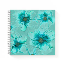 Aqua Blume Square Notebook