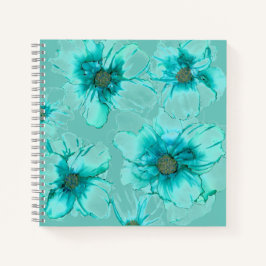 Aqua Blume Square Notebook Notizblock