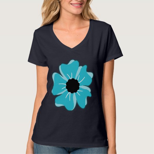 Aqua-Blume T-Shirt (Vorderseite)