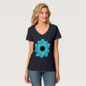 Aqua-Blume T-Shirt (Vorderseite Vollansicht)