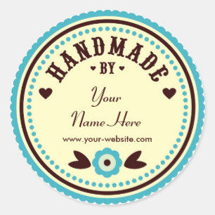 Aqua-Blume von Personalisierten Aufklebern handgef Runder Aufkleber