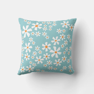 Aqua-Blumen-Daisy-Muster-Wurfkissen Kissen