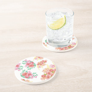 Aqua Blumen Getränkeuntersetzer