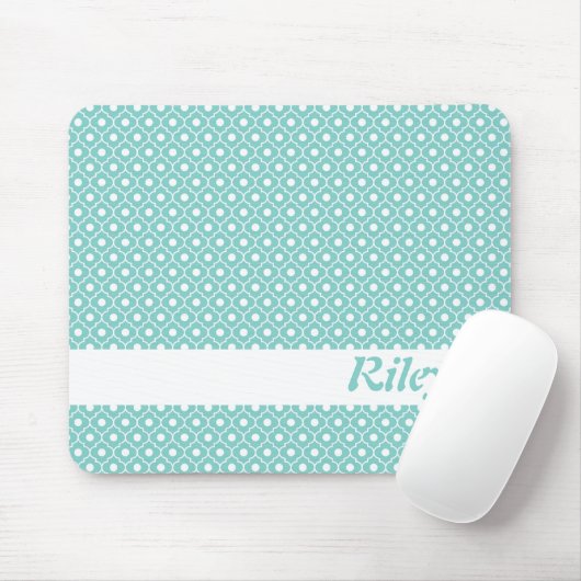 Aqua-Blumen-Rauten-Muster Mousepad (Mit Mouse)