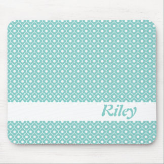 Aqua-Blumen-Rauten-Muster Mousepad