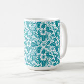 Aqua-Blumen-Tasse Kaffeetasse (VorderseiteRechts)