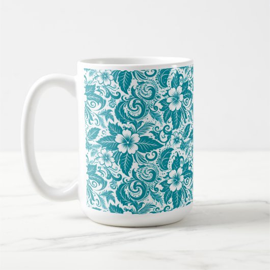 Aqua-Blumen-Tasse Kaffeetasse (Links)