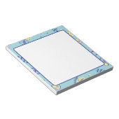 Aqua Blumenmuster Alltag Notizblock (angewinkelt)