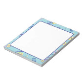 Aqua Blumenmuster Alltag Notizblock (Rotiert)