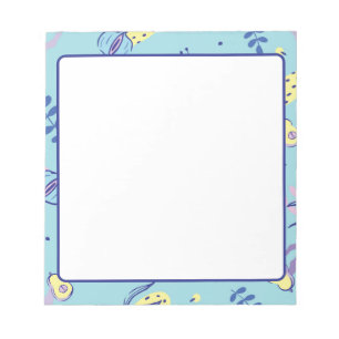 Aqua Blumenmuster Alltag Notizblock