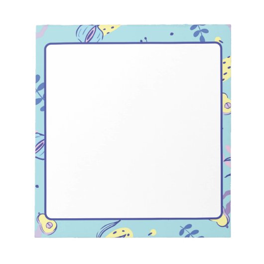 Aqua Blumenmuster Alltag Notizblock (Vorderseite)