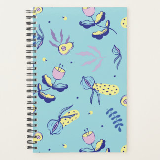 Aqua Blumenmuster Planer