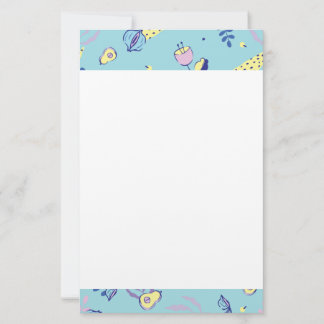 Aqua-Blumenmuster-Schreibwarenpapier Briefpapier