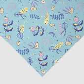 Aqua Blumenmuster-Tissue-Papier Seidenpapier (Ausschnitt)