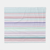 Aqua, Blush and Lavender Stripes Fleecedecke (Vorderseite (Horizontal))