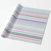 Aqua, Blush and Lavender Stripes Geschenkpapier (Ungerollt)