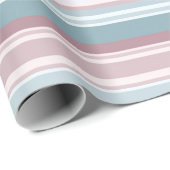 Aqua, Blush and Lavender Stripes Geschenkpapier (Rolleneckpunkt)