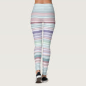 Aqua, Blush and Lavender Stripes Leggings (Rückseite)