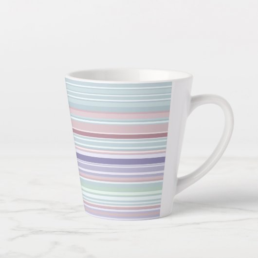 Aqua, Blush and Lavender Stripes Milchtasse (Rechts)