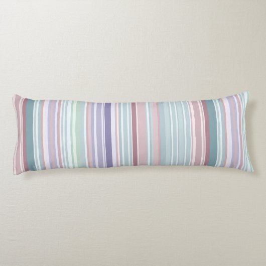 Aqua, Blush and Lavender Stripes Seitenschläferkissen (Rückseite)