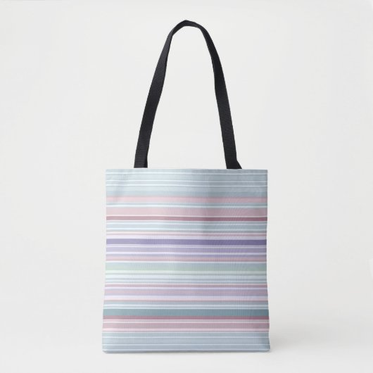 Aqua, Blush and Lavender Stripes Tasche (Vorderseite)