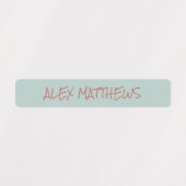 Aqua Blush Color Coded Pennenname Wasserdicht Etiketten (Design 1)