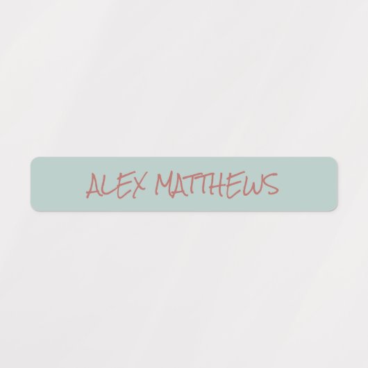 Aqua Blush Color Coded Pennenname Wasserdicht Etiketten (Design 1)
