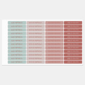 Aqua Blush Color Coded Pennenname Wasserdicht Etiketten (Blatt)