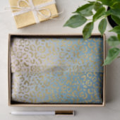 Aqua Blush Gold Leopard Print Seidenpapier (Geschenk)