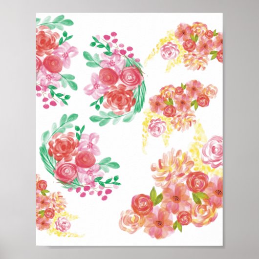 Aqua-Blüte Poster (Vorne)