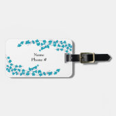 Aqua-Blüten und -Branchen Gepäckanhänger (Vorderseite horizontal)