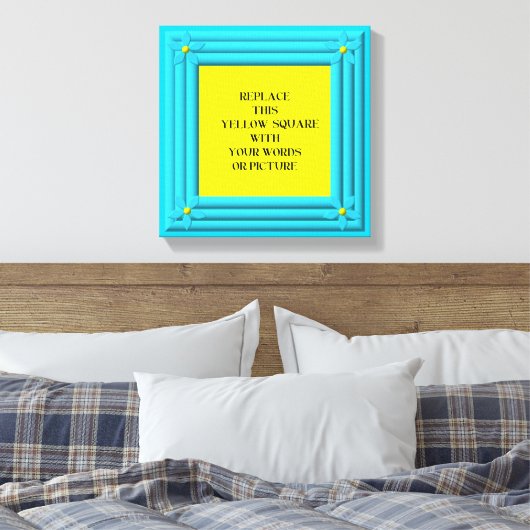 Aqua Blütenrahmen Leinwanddruck (Insitu (Schlafzimmer))